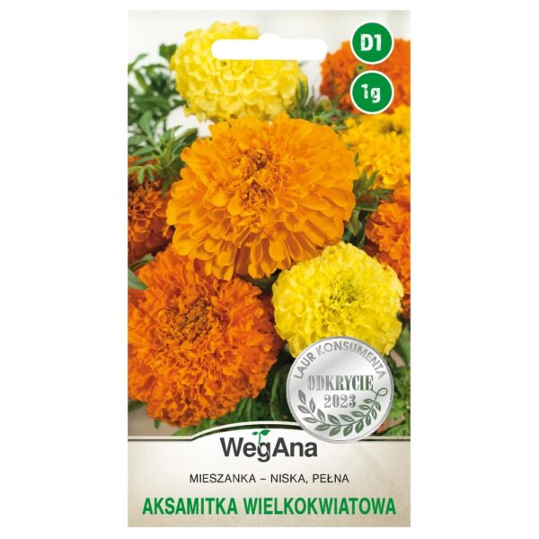 Aksamitka niska wielkokwiatowa mieszanka nasiona 1g - WegAna