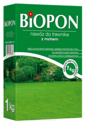 BIOPON Naw&oacute;z do trawnika z mchem granulat 1kg