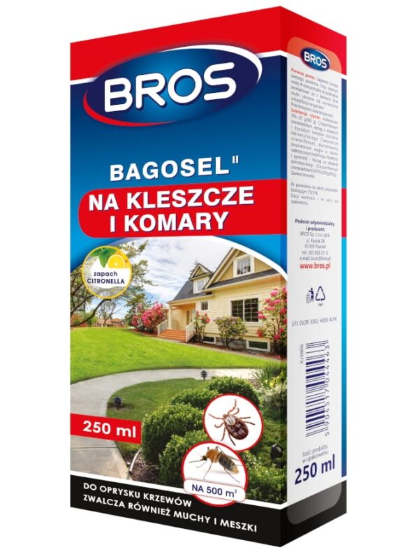 Bagosel 100EC preparat do oprysku przeciw kleszczom i komarom 250ml - Bros