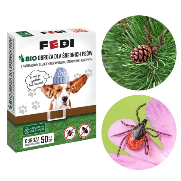 Bio Obroża przeciw pchłom i kleszczom dla średnich ps&oacute;w 50cm - Fedi