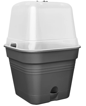 ELHO GROWPOT SQUARE 30CM CZARNA ALL-IN-1