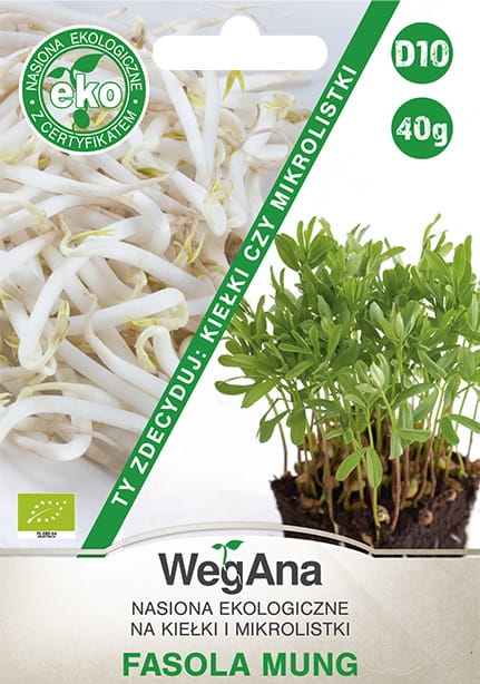 Fasola Mung na kiełki i mikrolistki 40g - WegAna