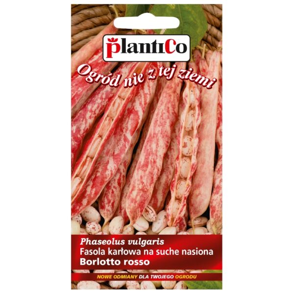 Fasola na suche nasiona karłowa Borlotto Rosso nasiona 10g - PlantiCo