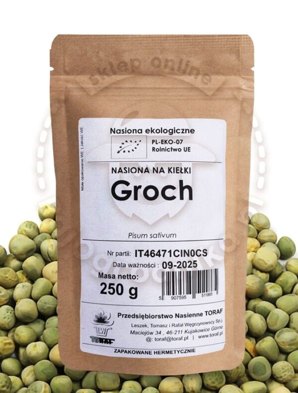 Groch nasiona na kiełki Ekologiczne 250g - TORAF