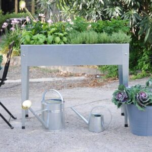 Herstera Garden Urban srebrny 100x40x84 cm metalowa podniesiona grządka
