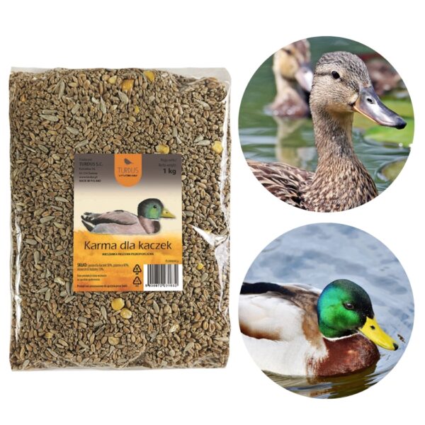 Karma dla kaczek 1kg Naturalna mieszanka ziaren i zb&oacute;ż na zimowe dokarmianie - TURDUS