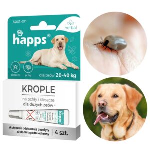 Krople na pchły i kleszcze dla dużych psów 20-40kg - HAPPS