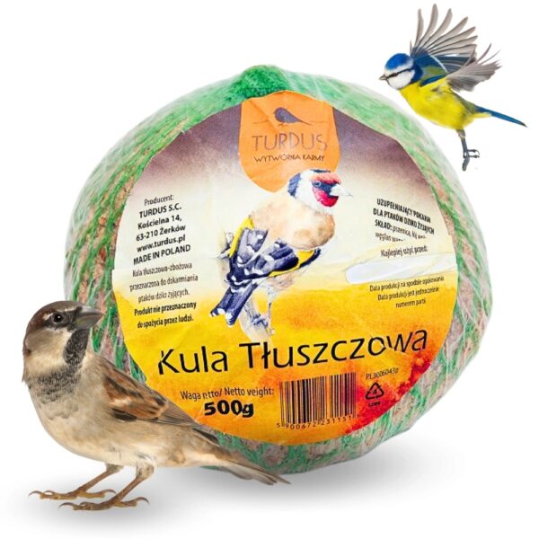 Kula tłuszczowa dla dzikich ptak&oacute;w 500g karma Idealna na jesień i zimę - TURDUS