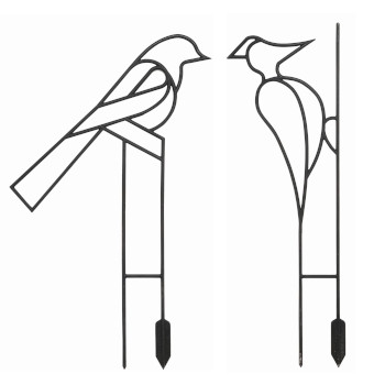 LAMELA Podp&oacute;rki do roślin ptaki 42 - 45 cm &ndash; czarna