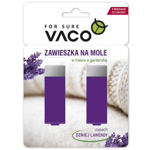Lawendowa zawieszka na mole ubraniowe w żelu 2 szt. - VACO