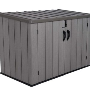 Lifetime Plastikowy pojemnik na śmieci i szafka na sprzęt Greg 3x240 L Szary/Brązowy 108x191x131cm
