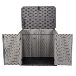 Lifetime Plastikowy pojemnik na śmieci i szafka na sprzęt Phil 2x240 L Szary 94x146x128cm