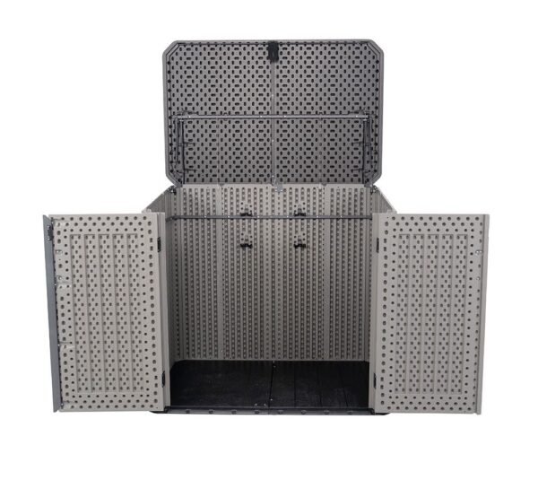 Lifetime Plastikowy pojemnik na śmieci i szafka na sprzęt Phil 2x240 L Szary 94x146x128cm