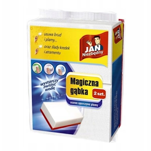 Magiczna gąbka usuwa brud i uporczywe plamy 2szt. - Jan Niezbędny