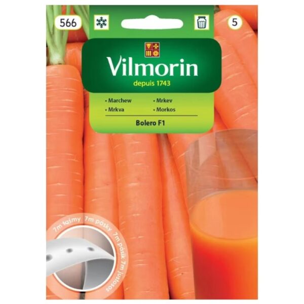 Marchew Bolero F1 nasiona na taśmie 7m - VILMORIN