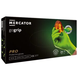 Rękawice GOGRIP nitrylowe GREEN rozmiar L 50 sztuk - MERCATOR