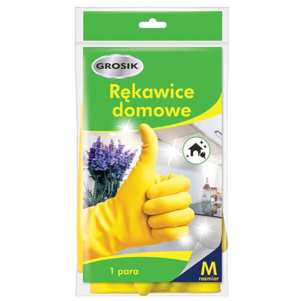 Rękawiczki wielorazowe lateksowe rozmiar M 2 szt. - Grosik