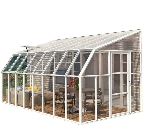 Rion Plastikowa szklarnia przyścienna Sun Room 410 Biały 632 x 258 x 266 cm