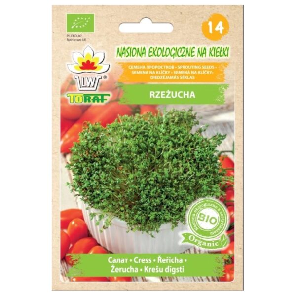 Rzeżucha Bio nasiona ekologiczne na kiełki 20g - TORAF