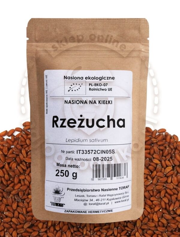 Rzeżucha nasiona na kiełki Ekologiczne 250g - TORAF