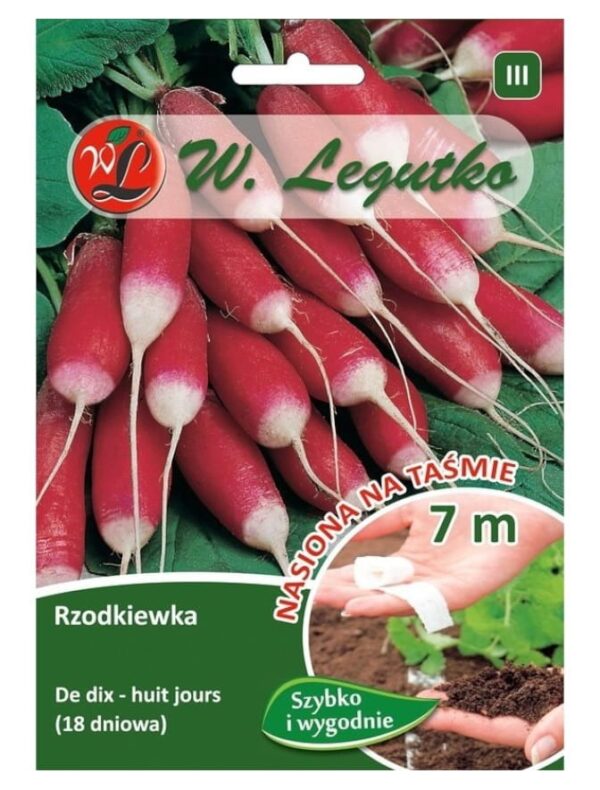 Rzodkiewka De dix-huit jours nasiona na taśmie 7m - W. Legutko