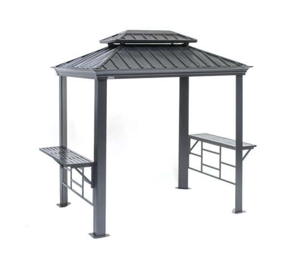 SOJAG Aluminiowy Pawilion grill Messina z wylotem dymu 6x8 szary 179x292x262 cm
