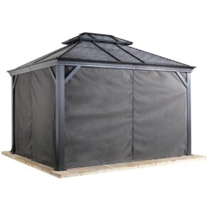 SOJAG Gazebo Messina 10x12 zasłony z klipsami ciemnoszary do pawilonu
