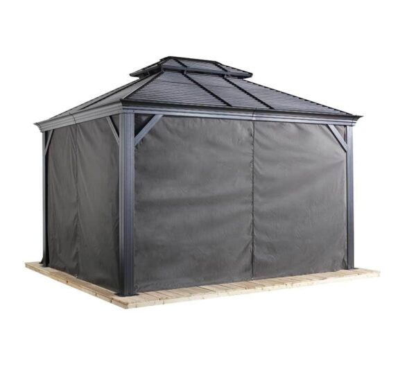 SOJAG Gazebo Messina 10x12 zasłony z klipsami ciemnoszary do pawilonu