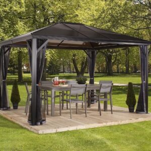 SOJAG Pawilon aluminiowy Altana Verona 10x14 z moskitierą szary 298x423x261 cm