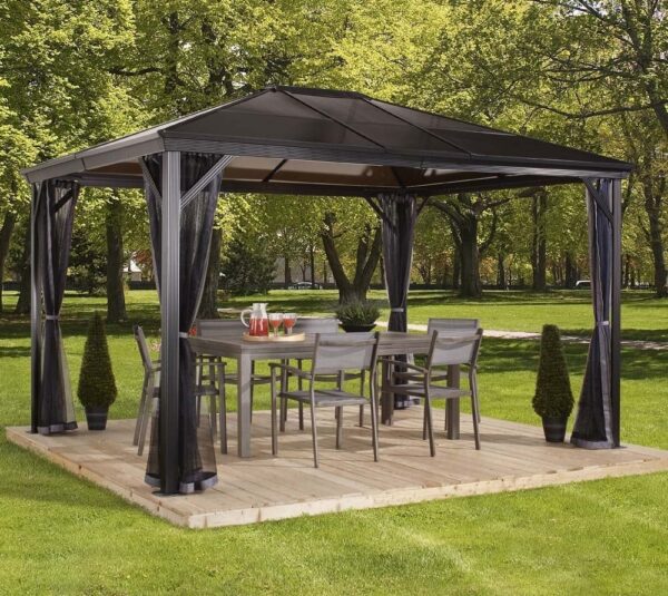 SOJAG Pawilon aluminiowy Altana Verona 10x14 z moskitierą szary 298x423x261 cm