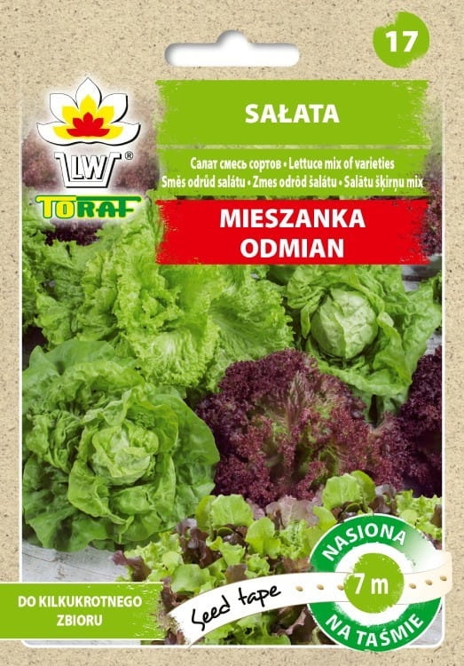 Sałata mieszanka odmian nasiona na taśmie 7m - TORAF