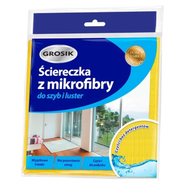 Ściereczka z mikrofibry do szyb i luster - Grosik