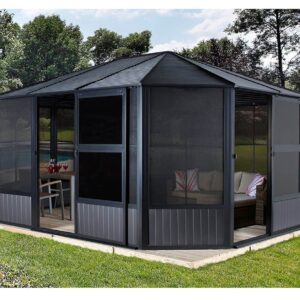 Sojag Pawilon aluminiowy Charleston Ogród zimowy 1212 antracyt 384x384x281cm
