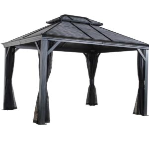 Sojag Pawilon aluminiowy Mykonos 1012 z moskitierą Bazaltowy szary 299 x 364 x 291 cm