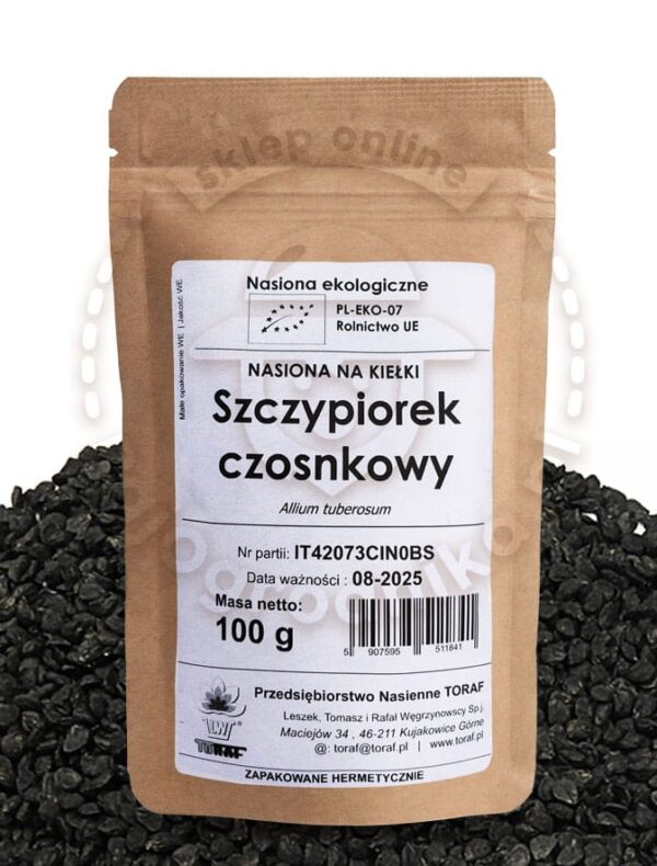 Szczypiorek Czosnkowy nasiona na kiełki Ekologiczne 100g - TORAF