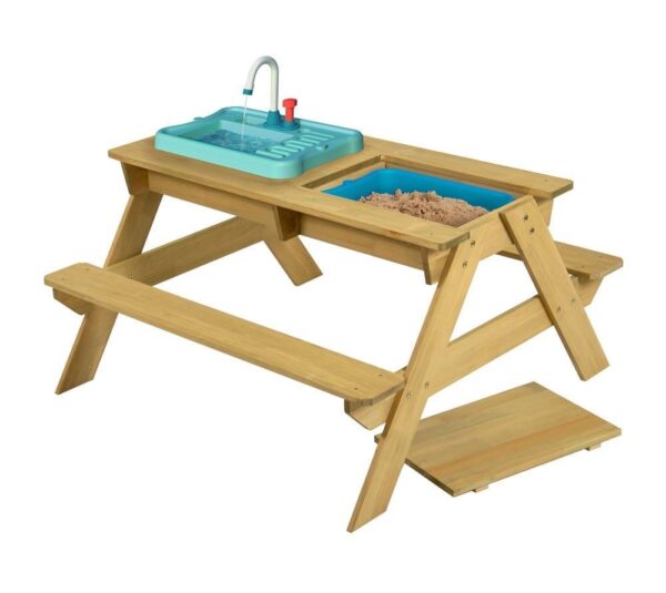 TP Toys TP617 Drewniany st&oacute;ł do zabawy dla dzieci z umywalką i piaskownicą