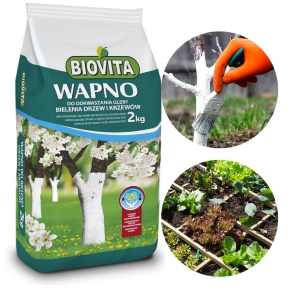 Wapno do bielenia drzew i odkwaszania gleby 2kg - Biovita