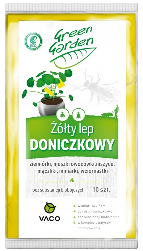 Ż&oacute;łty lep na szkodniki ziemi&oacute;rki pułapka 10 szt. - VACO